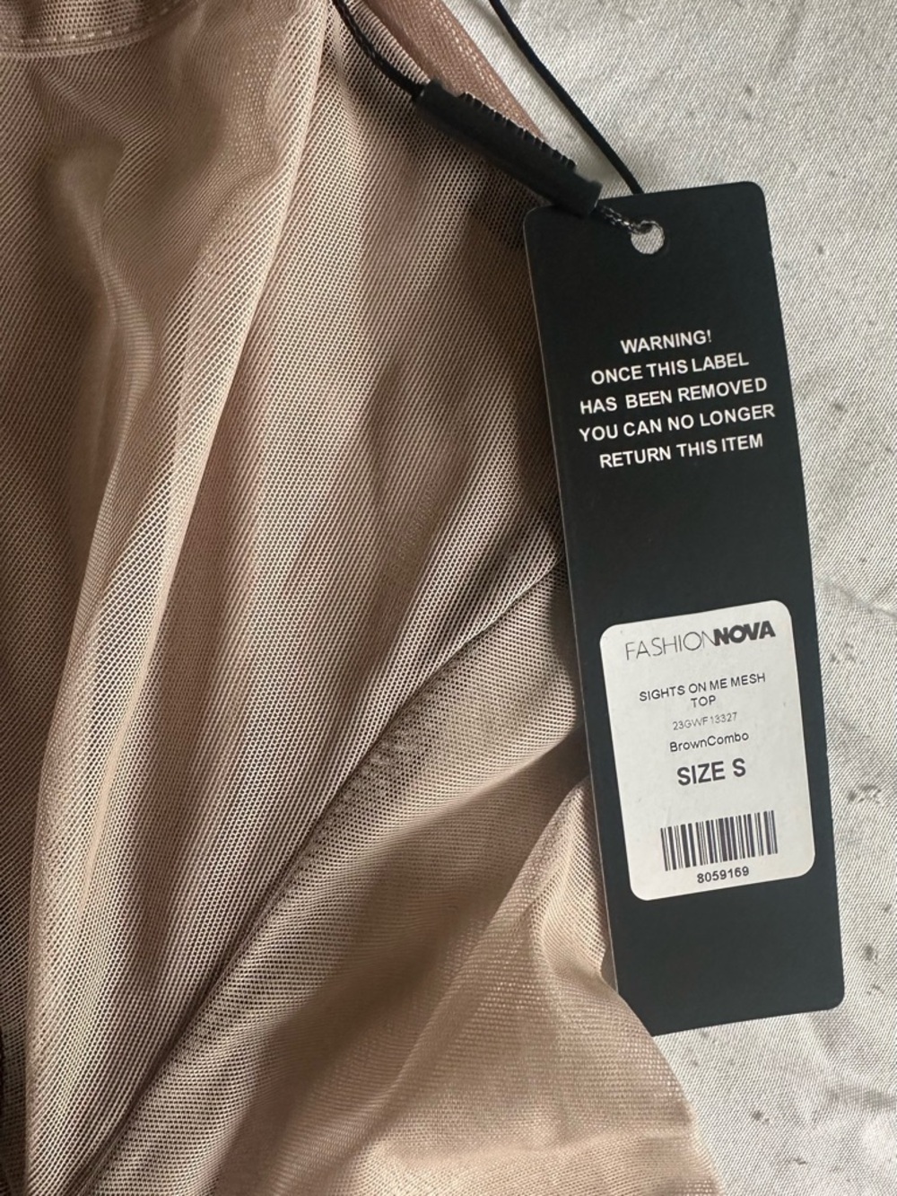 Fashion Nova Sheer Mesh Bustier Top in Brown Combo size S NWT - Picture 3 of 5